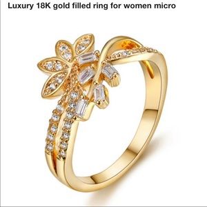 New 18kt yellow gold filled flower ring
